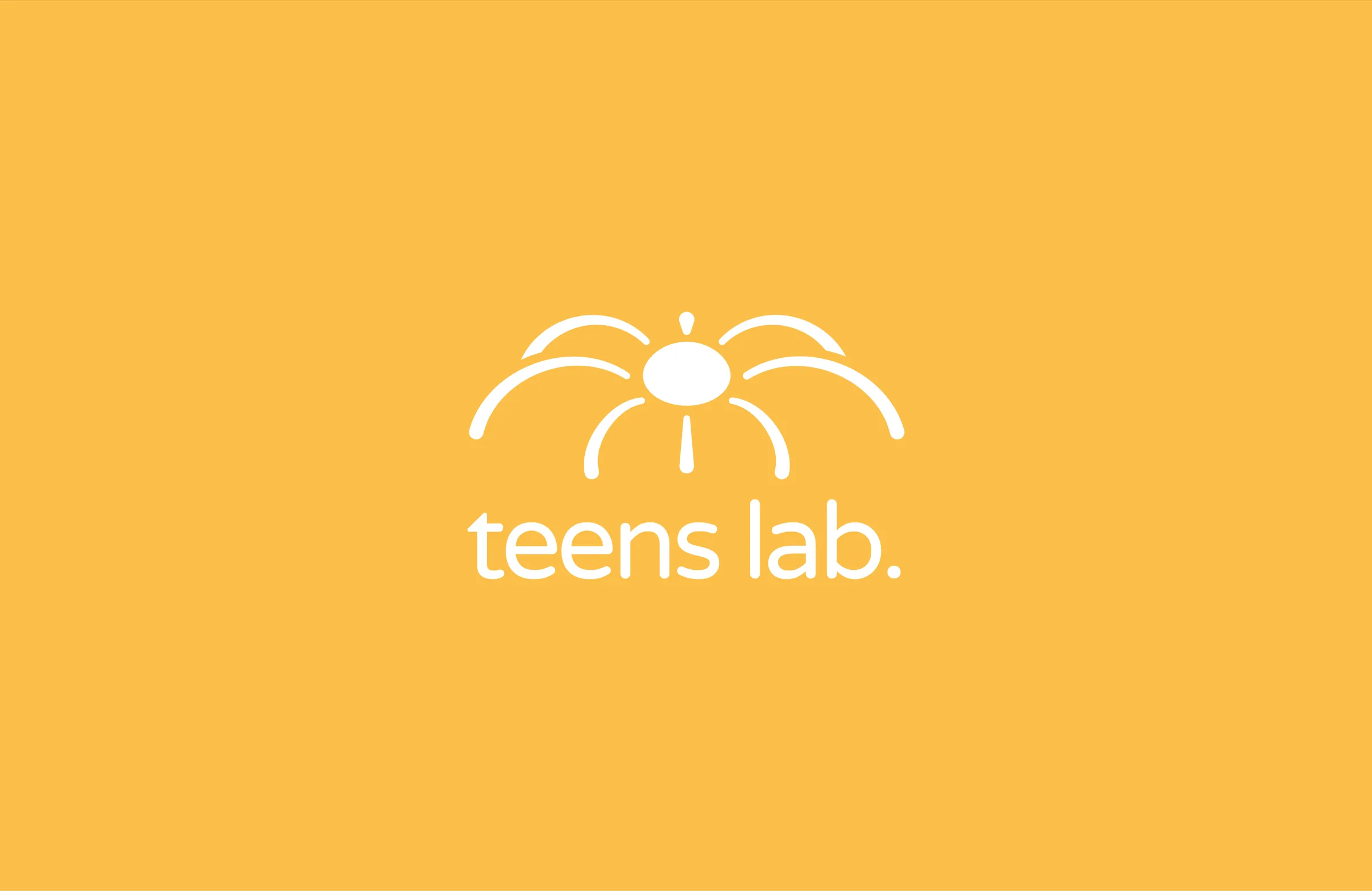 Teens Lab logo in white on a yellow background