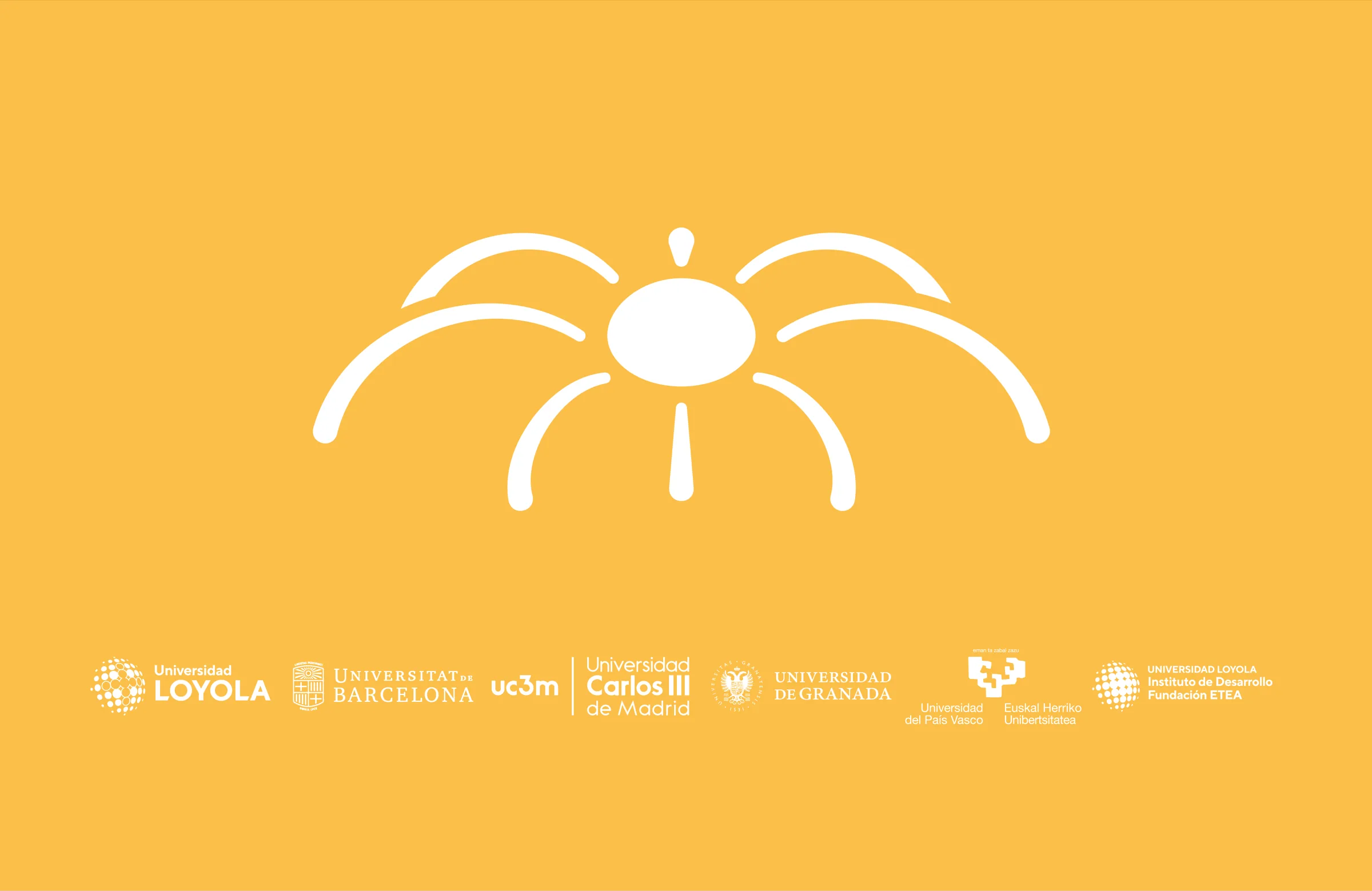 Teens Lab symbol in white on yellow, with the logos of Universidad Loyola, Universitat de Barcelona, Universidad Carlos III de Madrid, Universidad de Granada, Universidad del País Vasco and the Instituto de Desarrollo of Fundación ETEA